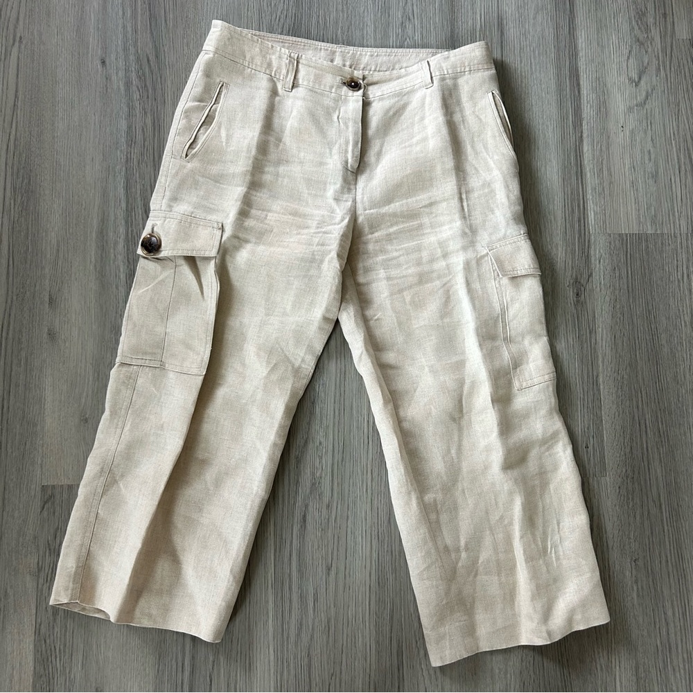 Anne Klein Women’s Vintage Tan Cargo Pants Sz. 10P Lagenlook
